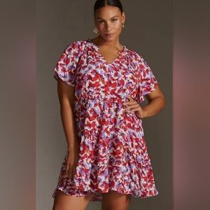 Anthropologie Robin Tiered Mini Dress Sz-1X